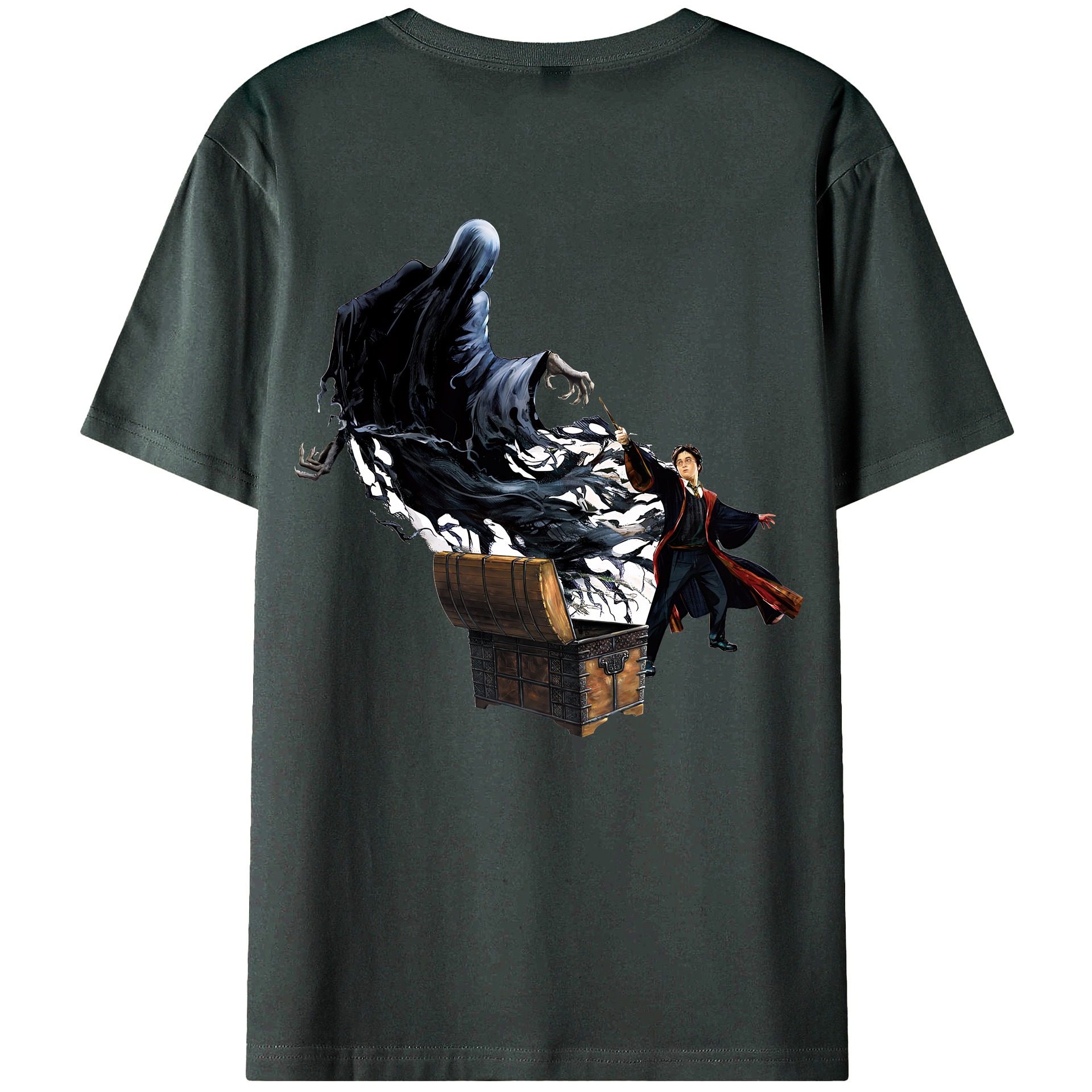 （画像用） Harry Potter ハリー・ポッターシリーズ 綿100％ メンズ半袖Tシャツ（バックプリント） 通気性